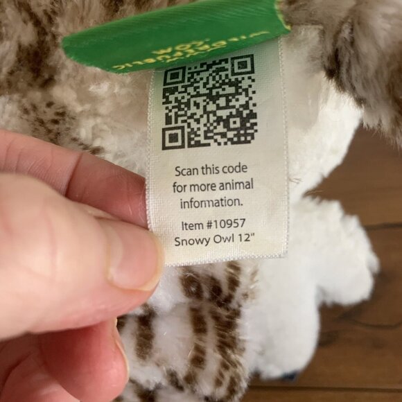 Wild Republic Snowy Owl Realistic 12” White Brown Soft Plush Stuffed Bird Toy - Picture 6 of 6